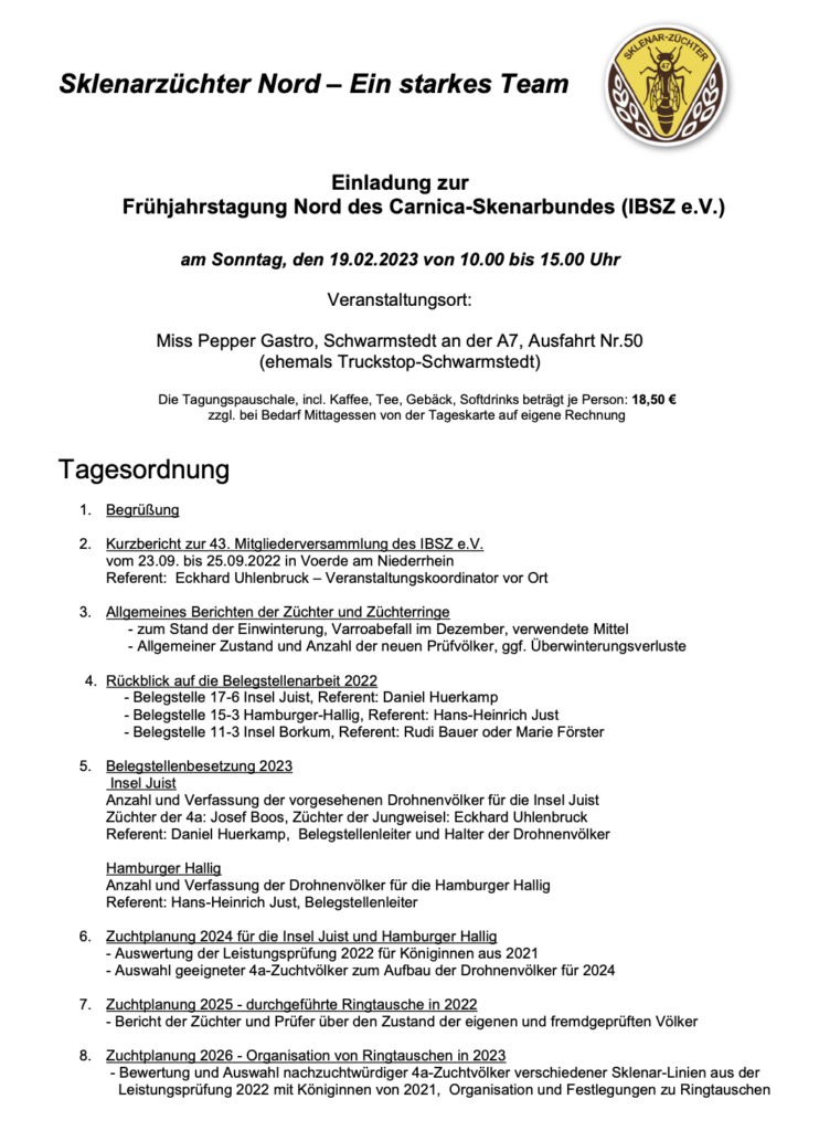 Einladung zur Frühjahrstagung Nord